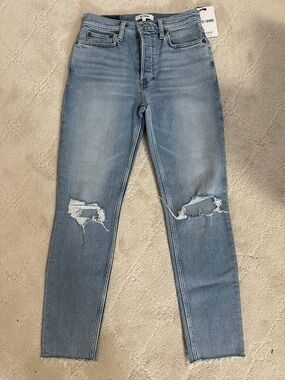 Re/Done High-Rise Light Blue Distressed Jeans